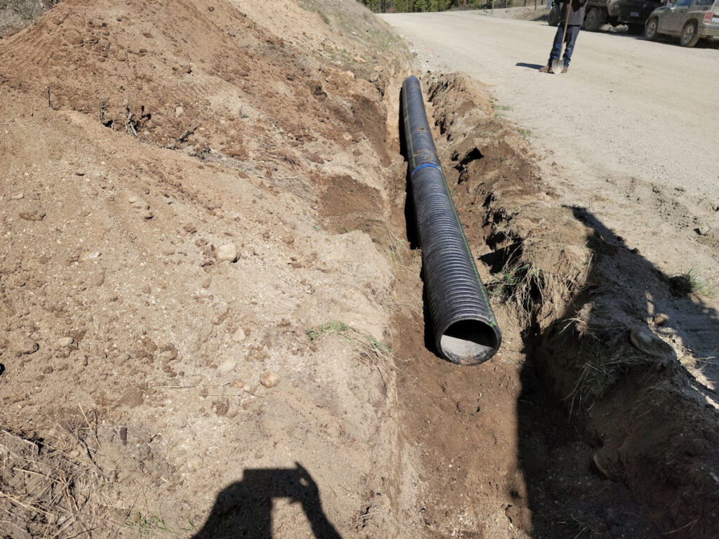 Driveway culvert ready to be buried.