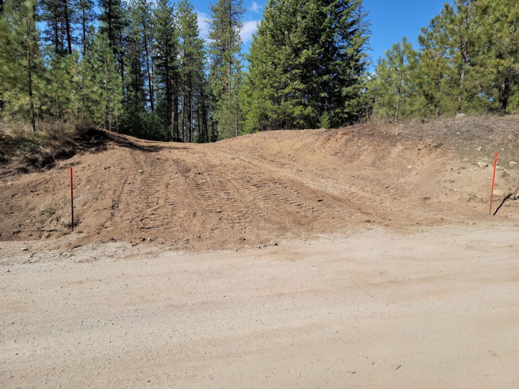 Starvation Acres driveway entrance ready for gravel.