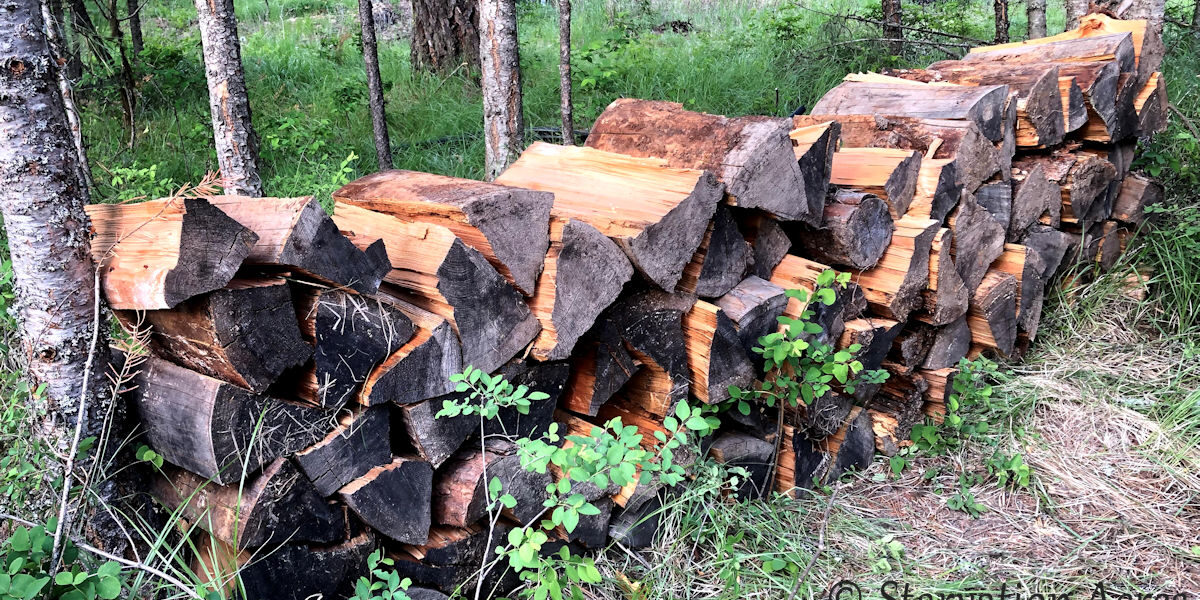 Wood pile started